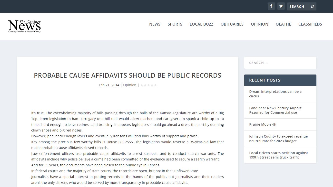 Probable cause affidavits should be public records